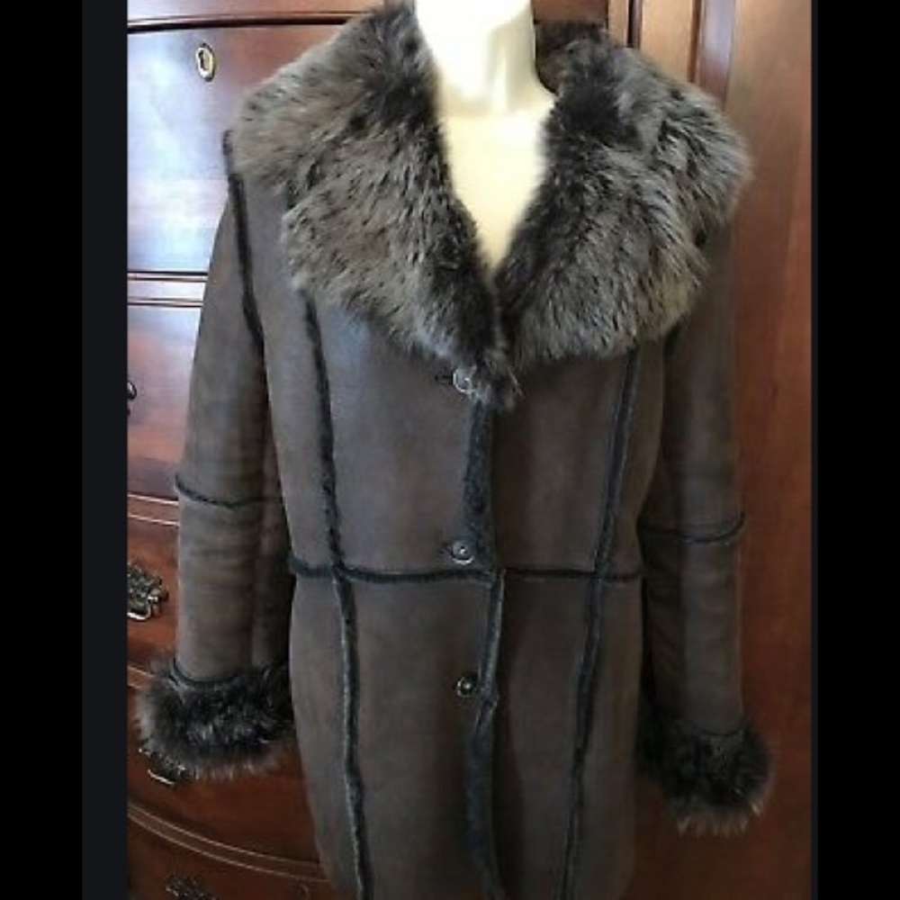 Alexander Julian private reserve shearling coat- M